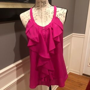 Bare shoulder pink blouse